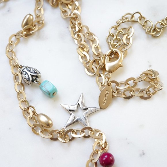 Chico's Long Charm Necklace Heart Star Bee - Picture 4 of 4